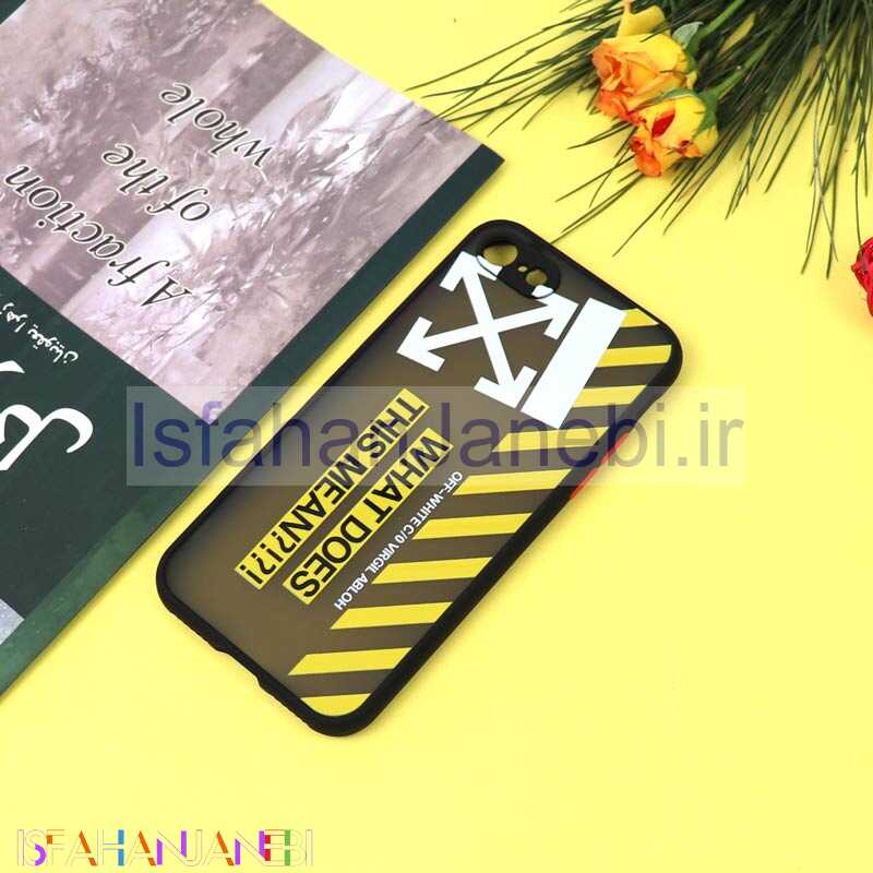 اصفهان جانبی-قاب PC مات محافظ لنزدار طرحدار Off White آیفون iPhone 7/8
