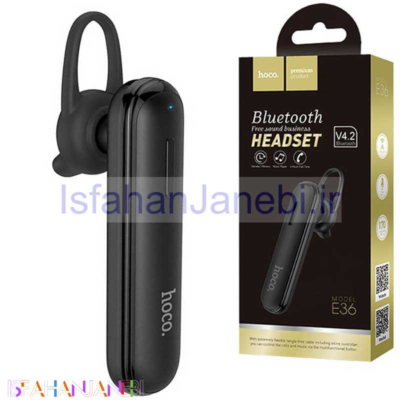 اصفهان جانبی-هدست بلوتوث تک گوش Hoco E36 Free Sound (گارانتی 12 ماهه)