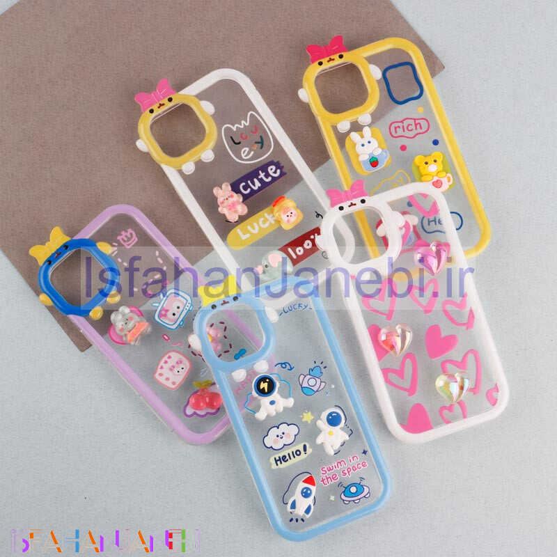 اصفهان جانبی-قاب شفاف فانتزی عروسک برجسته iPhone 13