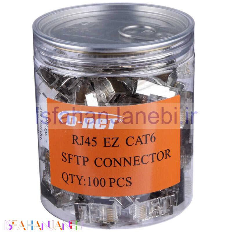 اصفهان جانبی-سوکت شبکه D-Net RJ45 EZ Cat6 SFTP بسته 100 عددی