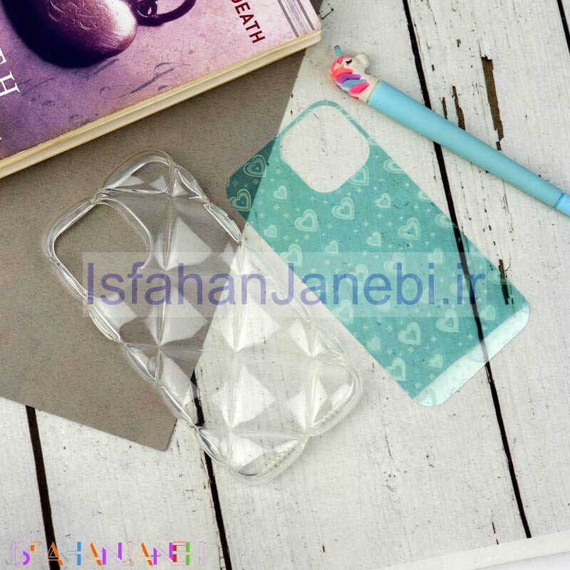 اصفهان جانبی-قاب PC Paffer شفاف قلبی ژله ای iPhone 13 Pro Max
