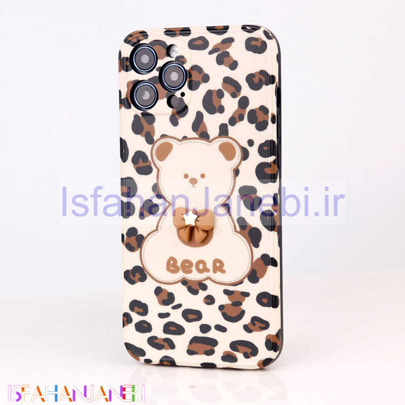 اصفهان جانبی-قاب طرحدار پلنگی Bear محافظ لنزدار iPhone 12 Pro Max