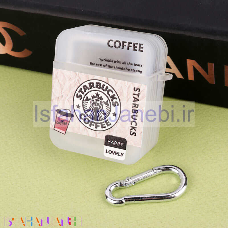 اصفهان جانبی-محافظ AirPods 1 / 2 Pc طرح Starbucks