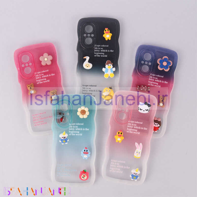 اصفهان جانبی-قاب عروسکی برجسته دو رنگ محافظ لنزدار Huawei Nova 9 SE 4G / 9 SE 5G