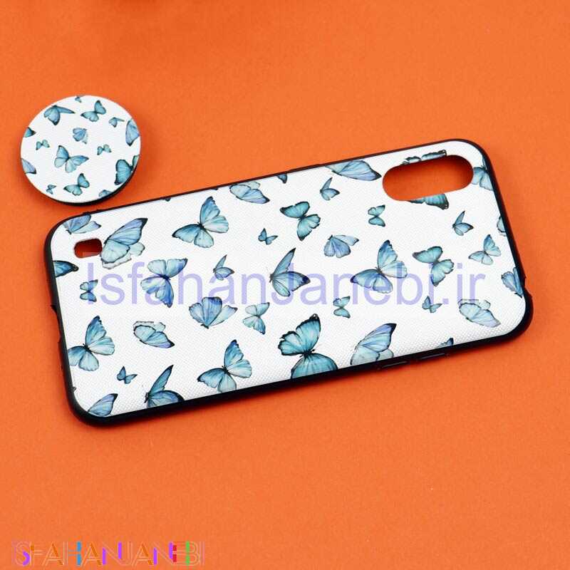 اصفهان جانبی-قاب فانتزی برجسته + پاپ سوکت طرح پروانه سامسونگ A01 سری D