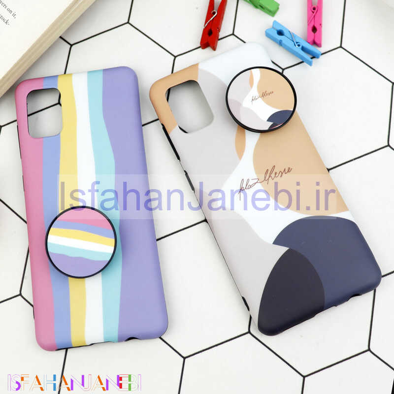 اصفهان جانبی-قاب طرحدار مات IMD + پاپ سوکت Samsung Galaxy A31