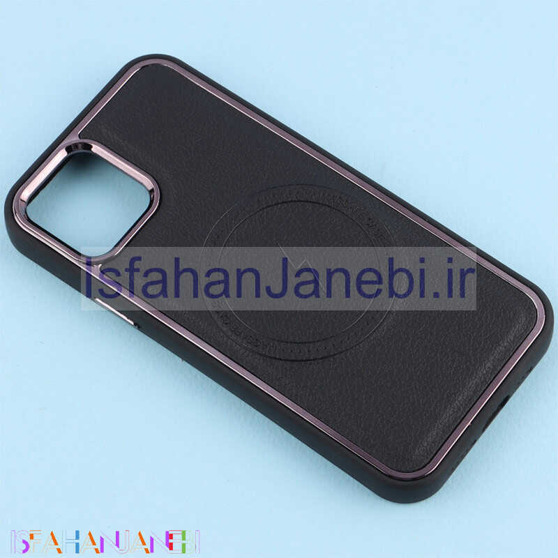 اصفهان جانبی-قاب چرمی مگ سیف آیفون iPhone 12 / 12 Pro متال ایرون