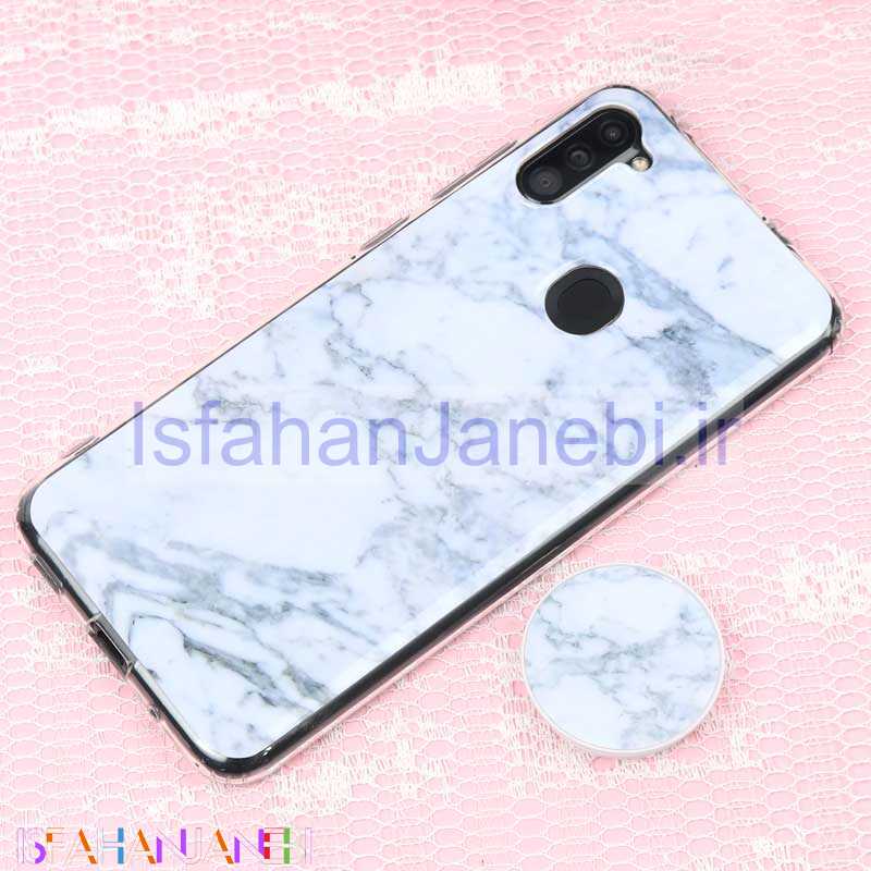 اصفهان جانبی-قاب سوپر IMD دور شفاف پاپ سوکت دار Samsung A11 سنگی