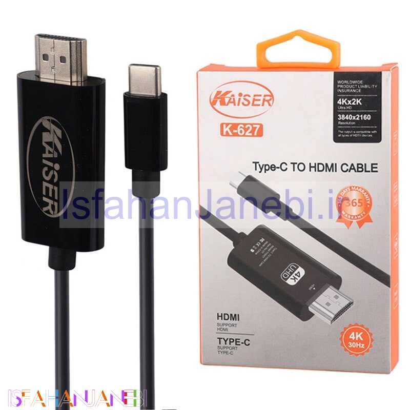 اصفهان جانبی-کابل تبدیل Type-C به HDMI کایزر K-627 طول 2 متر