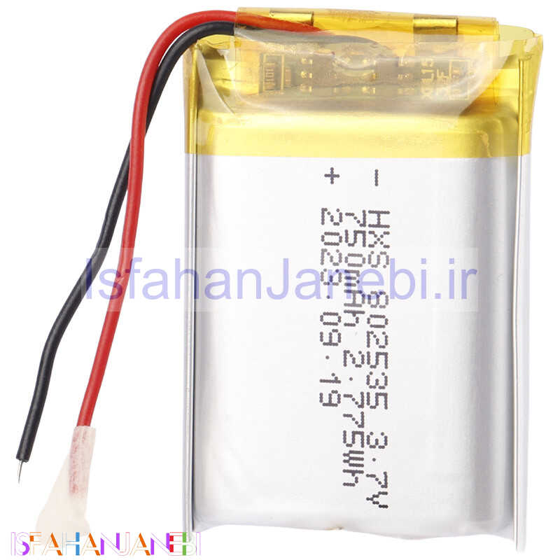 اصفهان جانبی-باتری لیتیوم 750mAh 8*25*37mm 802535