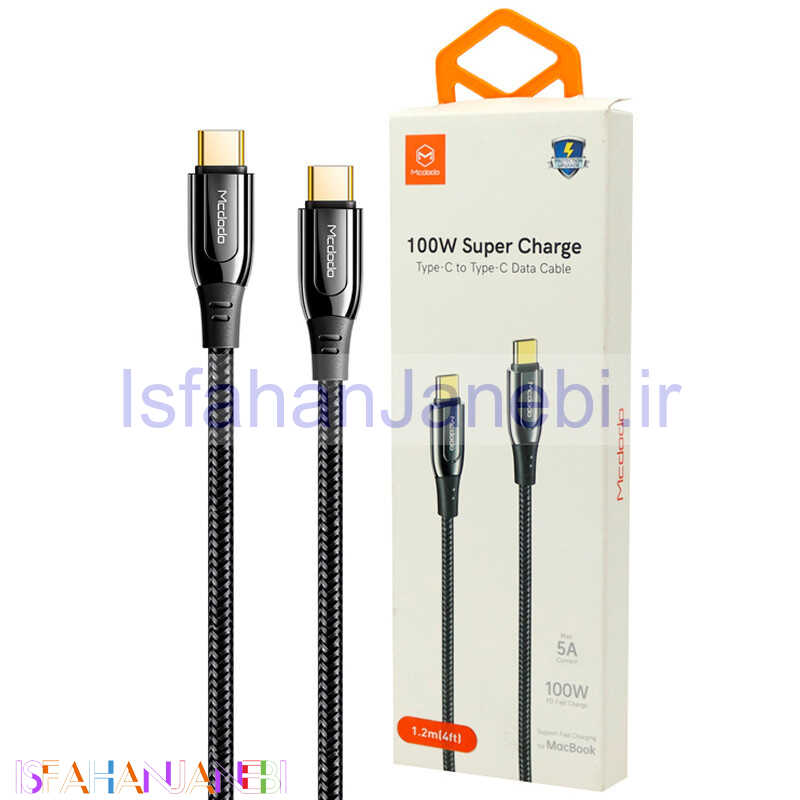اصفهان جانبی-کابل تبدیل فست شارژ Mcdodo CA-812 Type-C to Type-C 5A QC4 PD 100W 1.2m