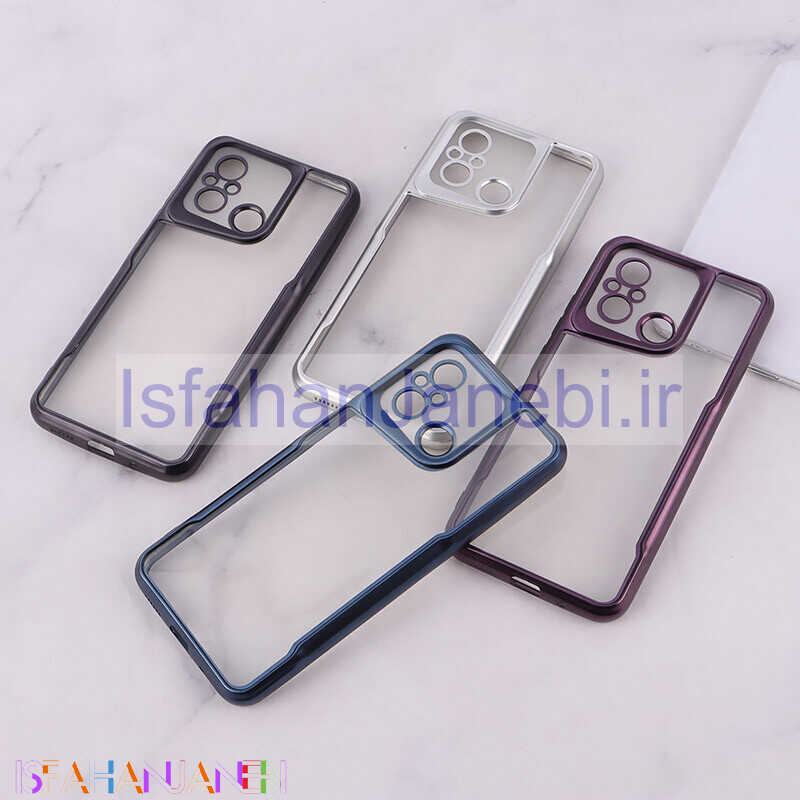 اصفهان جانبی-قاب ژله ای شفاف شیائومی Redmi 12C طرح تیتانیوم محافظ لنزدار