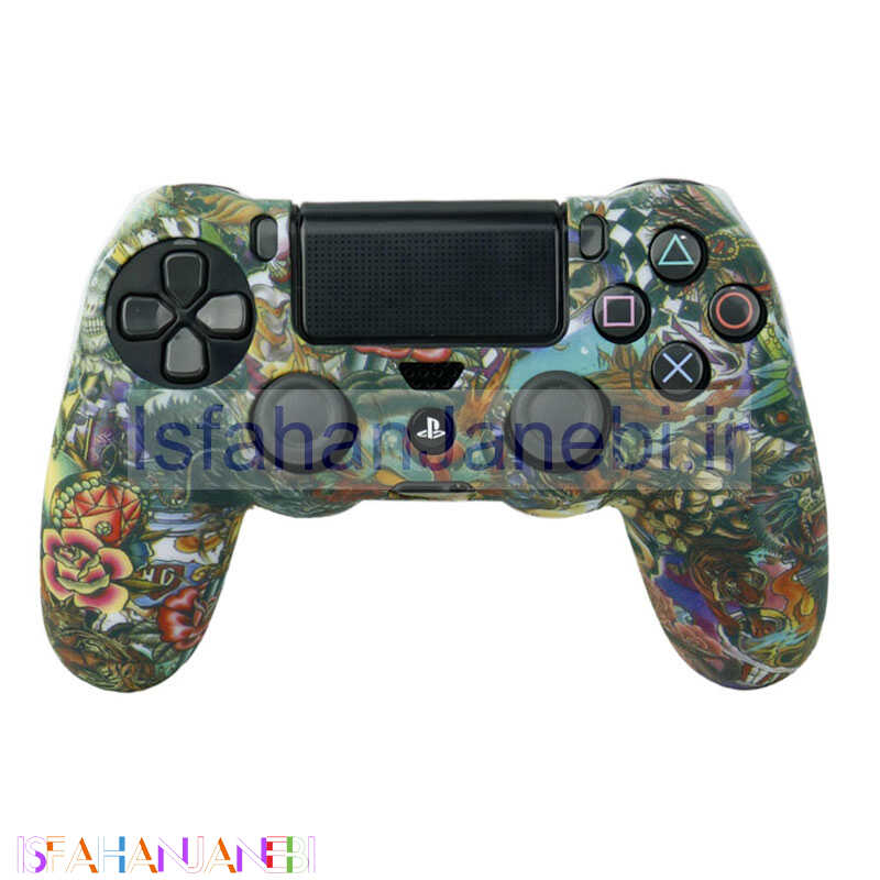 اصفهان جانبی-روکش دسته بازی PS4 طرح گل و اژدها زمینه سبز