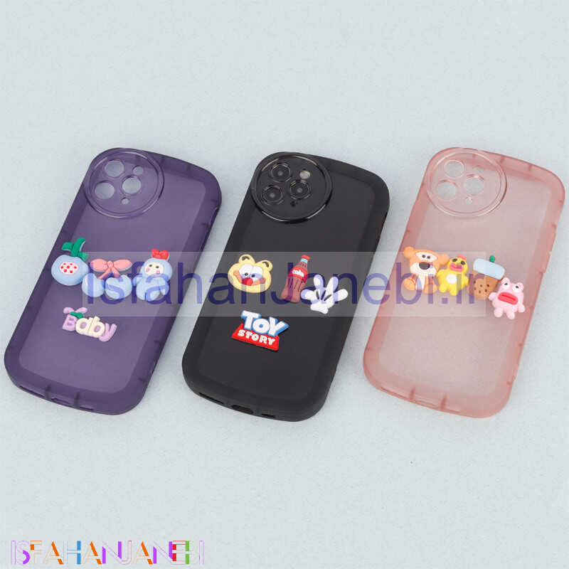 اصفهان جانبی-قاب متال ژله ای عروسک برجسته محافظ لنزدار iPhone 11 Pro