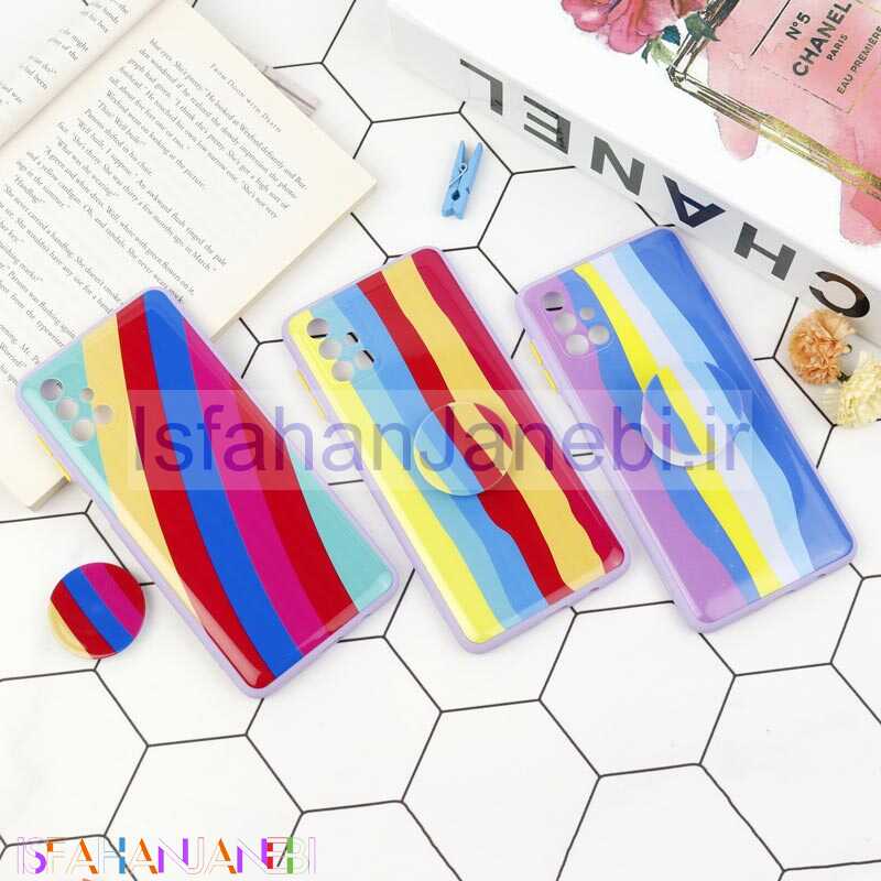 اصفهان جانبی-قاب محافظ لنزدار رنگین کمانی پاپ سوکت دار سامسونگ M51