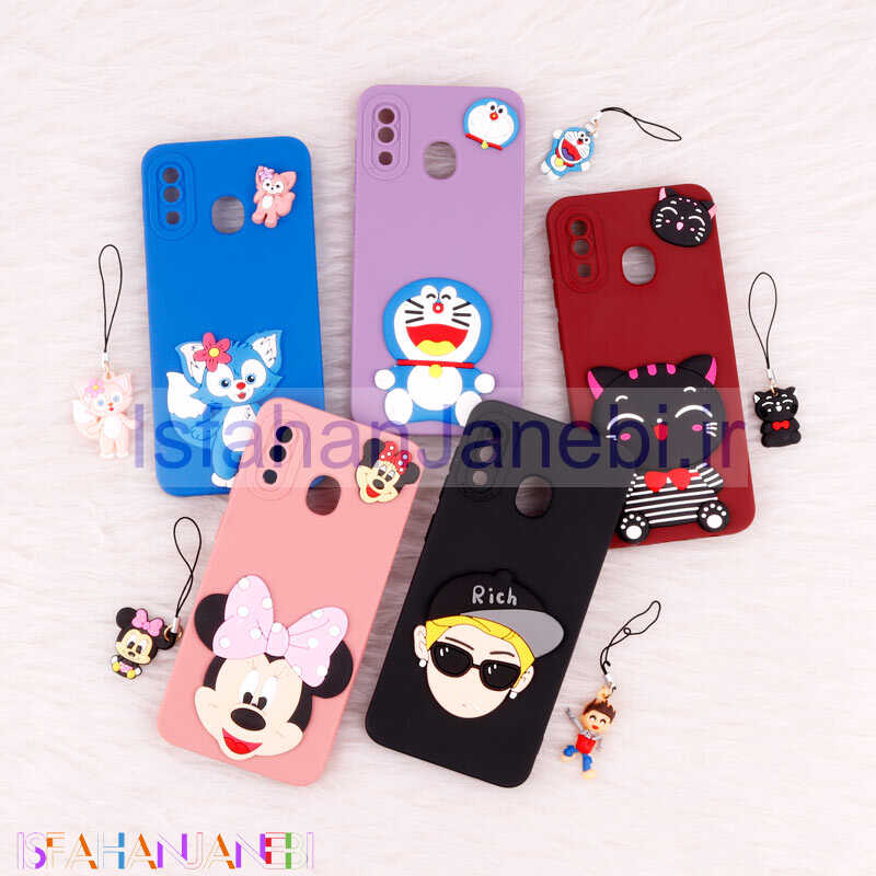 اصفهان جانبی-قاب عروسکی برجسته محافظ لنزدار Samsung Galaxy A20 / A30 + آویز