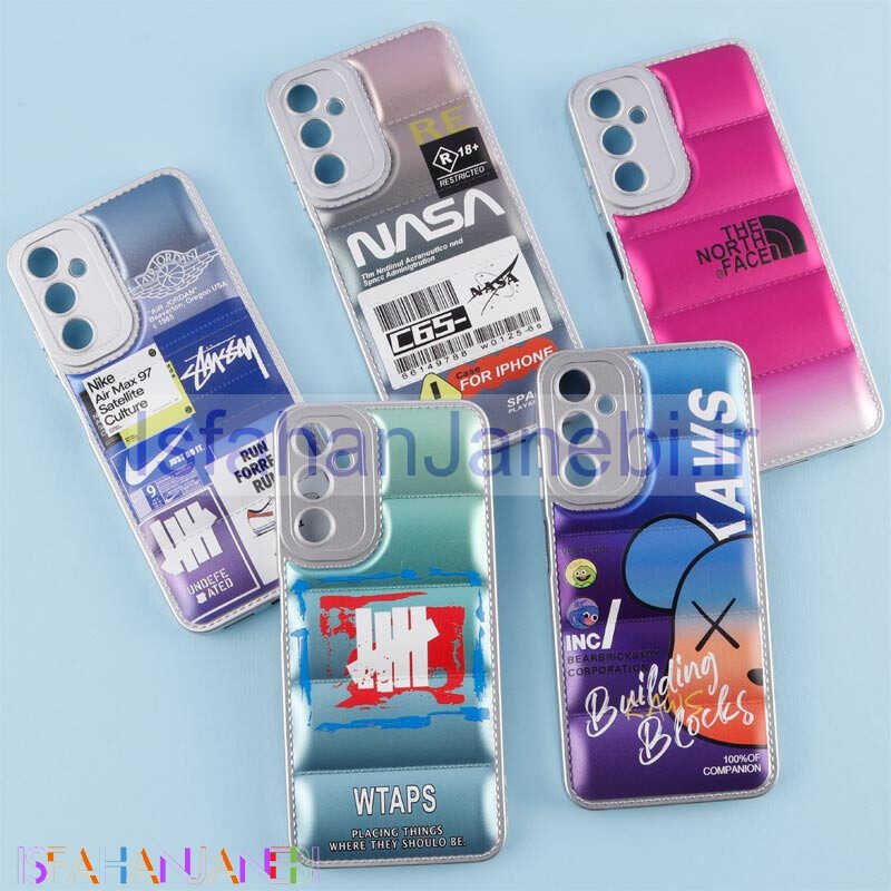 اصفهان جانبی-قاب پافر طرح دار متالیک محافظ لنزدار Samsung Galaxy A05s