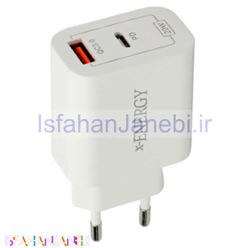 اصفهان جانبی-شارژر دیواری 20 وات ایکس انرژی X-520 QC3 PD 3A