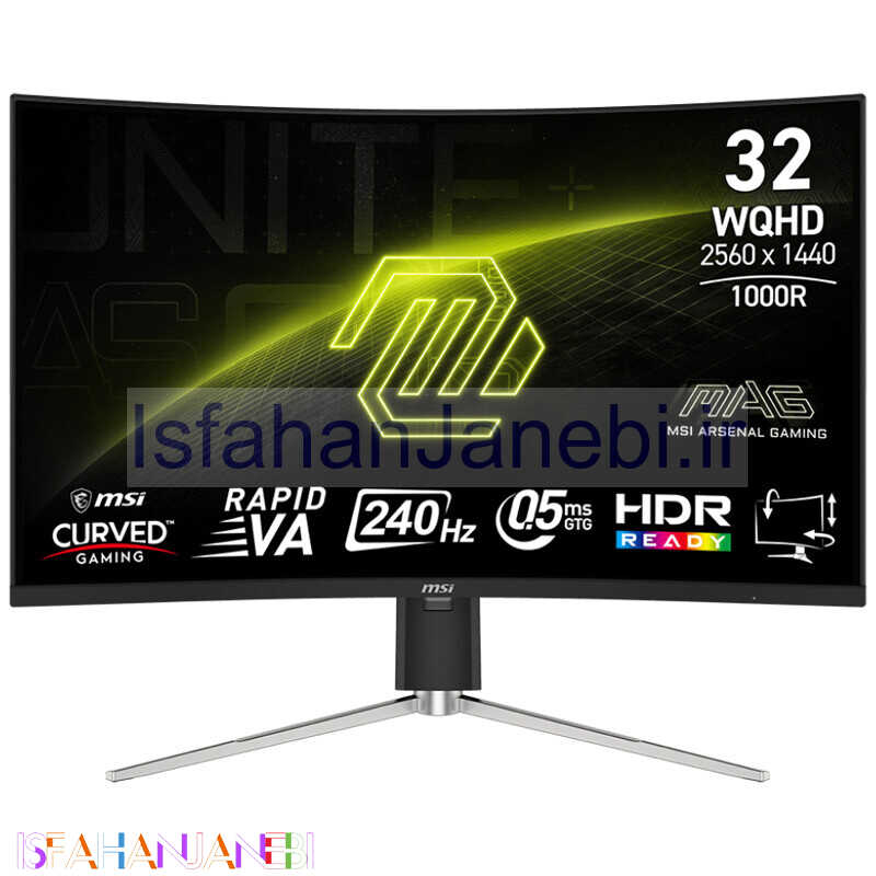 اصفهان جانبی-مانیتور گیمینگ خمیده ام اس آی MAG 325CQRXF سایز 32 اینچ