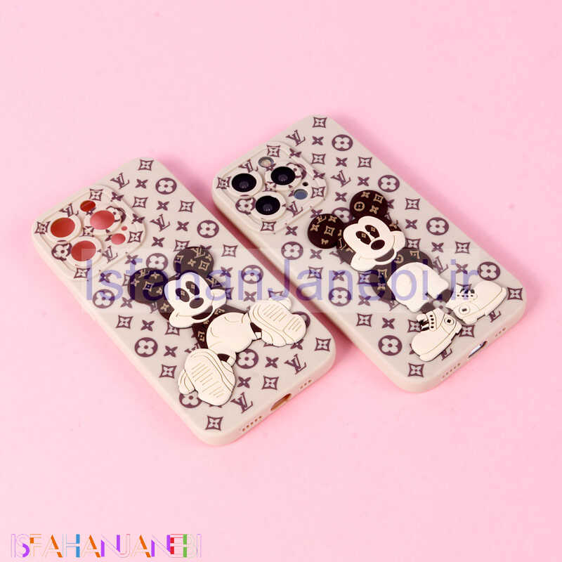 اصفهان جانبی-قاب میکی موس برجسته LV محافظ لنزدار iPhone 13 Pro