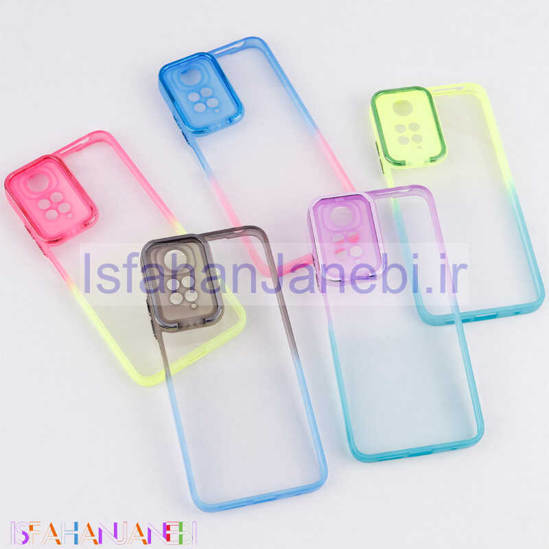 اصفهان جانبی-قاب ضد ضربه استند شو دور رنگی محافظ لنزدار Xiaomi Redmi Note 11 / 11s