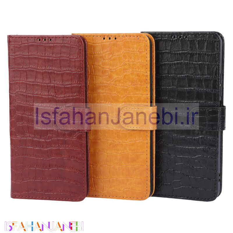 اصفهان جانبی-کیف چرمی پوست ماری مگنتی محافظ لنزدار Xiaomi Redmi 13C / Poco C65