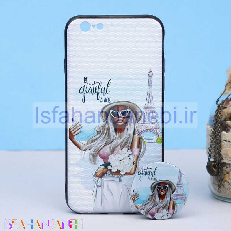 اصفهان جانبی-قاب طرحدار + پاپ سوکت iPhone 6/6s کد4 سری B