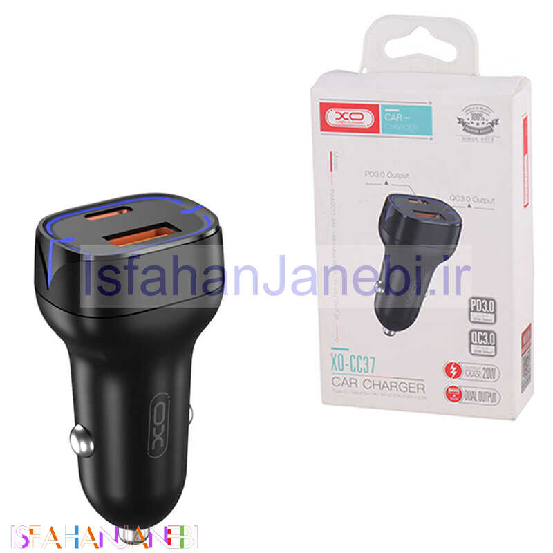 اصفهان جانبی-شارژر فندکی فست شارژ XO XO-CC37 3A QC3.0 PD3.0 20W