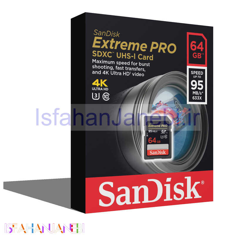 اصفهان جانبی-رم اس دی 64 گیگ سن دیسک SanDisk EXTREME PRO U3 95MB/s