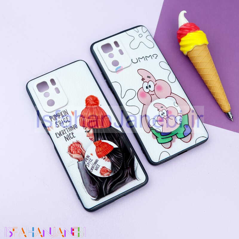 اصفهان جانبی-قاب فانتزی طرحدار دخترانه محافظ لنزدار + پاپ سوکت Xiaomi Poco X3 GT سری R