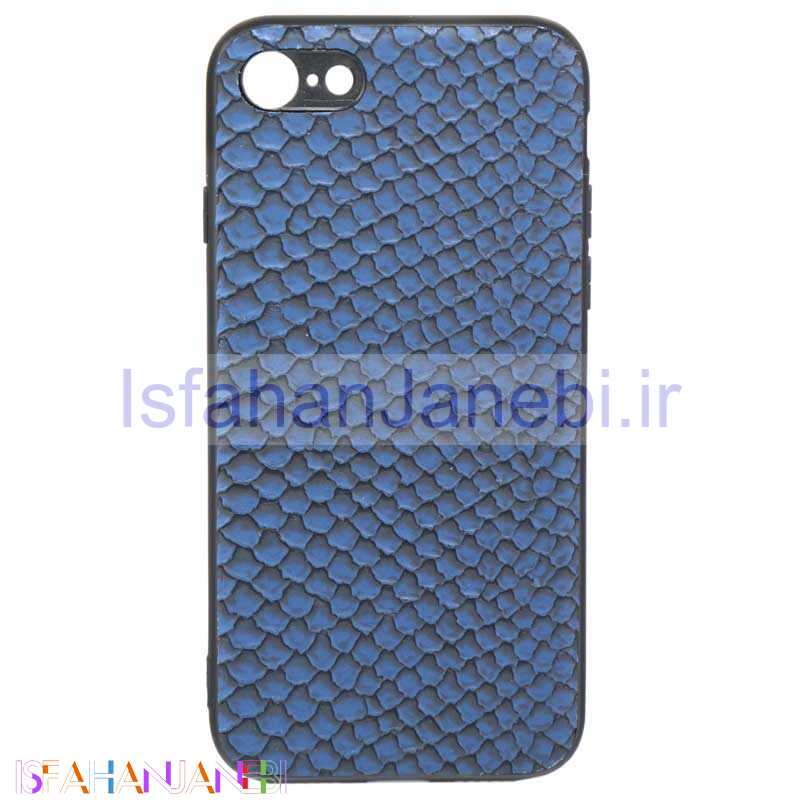اصفهان جانبی-قاب چرمی پوست ماری iPhone 7/8 سرمه ای