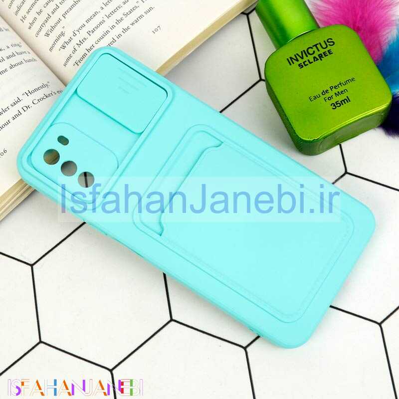 اصفهان جانبی-قاب سیلیکونی جاکارتی دار محافظ لنزکشویی Xiaomi Poco M3