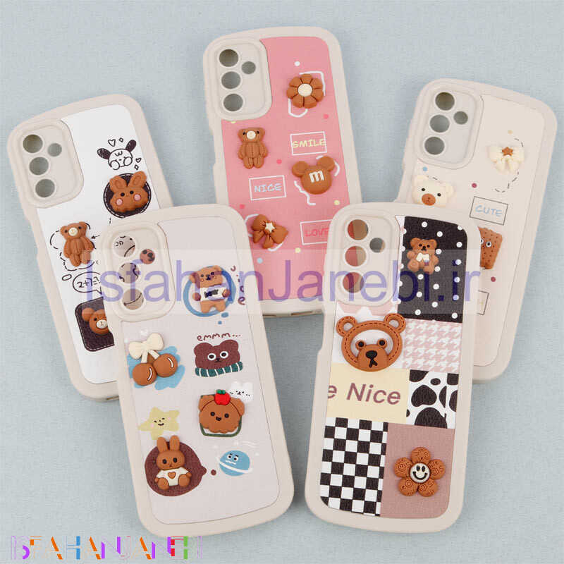 اصفهان جانبی-قاب طرحدار عروسکی برجسته محافظ لنزدار Samsung Galaxy A14 4G / A14 5G