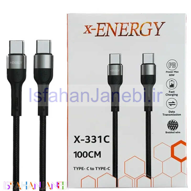 اصفهان جانبی-کابل تبدیل فست شارژ X-Energy X-331C Type-C To Type-C PD 60W 1m