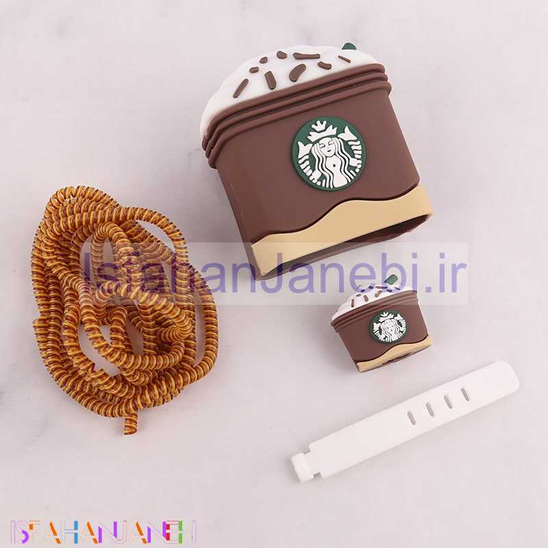 اصفهان جانبی-ست محافظ کابل و کلگی شارژر شیائومی 33 وات طرح Starbucks