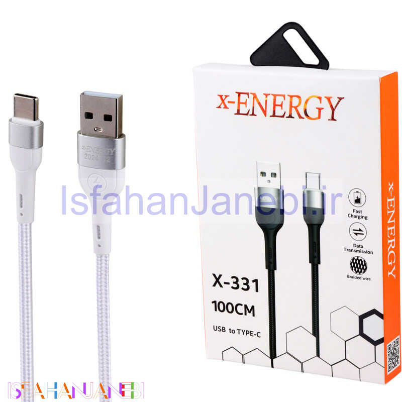 اصفهان جانبی-کابل تایپ سی فست شارژ X-Energy X-331 2.4A 1m