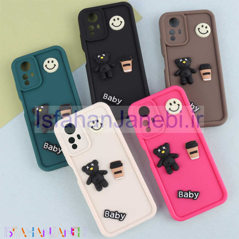 اصفهان جانبی-قاب سیلیکونی Fashion Case عروسک برجسته ریز محافظ لنزدار Xiaomi Redmi Note 12S