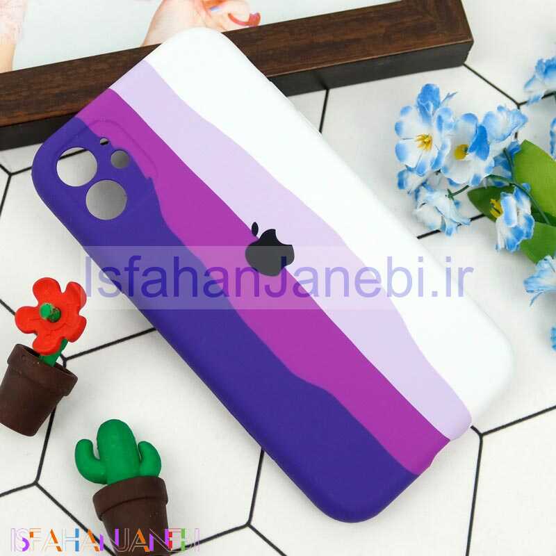 اصفهان جانبی-قاب محافظ لنزدار سیلیکونی اورجینال رنگین کمانی iPhone 11 سری B