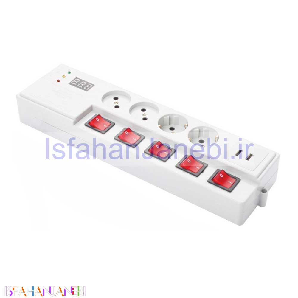 اصفهان جانبی-محافظ دیجیتال USB دار پارت الکتریک با کابل 1٫8متری مدل PE5203