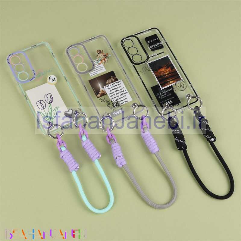 اصفهان جانبی-قاب شفاف ژله ای دستبندی محافظ لنزدار Samsung Galaxy S23 FE 5G