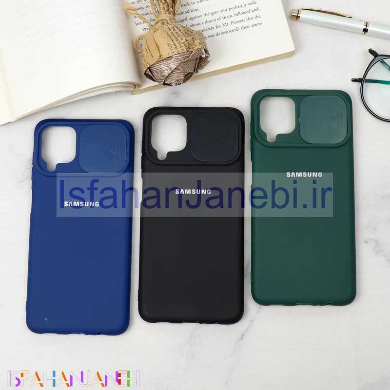 اصفهان جانبی-قاب سیلیکونی TPU محافظ لنزدار کشویی Samsung A12 دارک