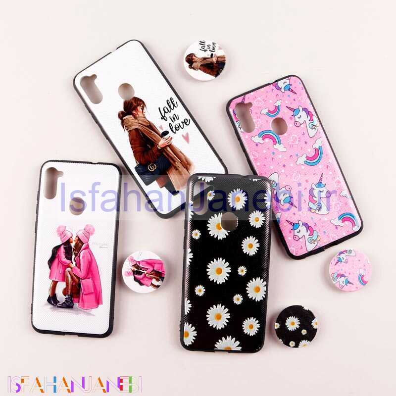 اصفهان جانبی-قاب فانتزی طرحدار دخترانه محافظ لنزدار + پاپ سوکت Samsung Galaxy A11 سری R