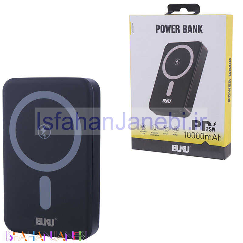 اصفهان جانبی-پاور بانک بی سیم فست شارژ بوکو MG-G140 PD 18W ظرفیت 10000 میلی آمپر ساعت