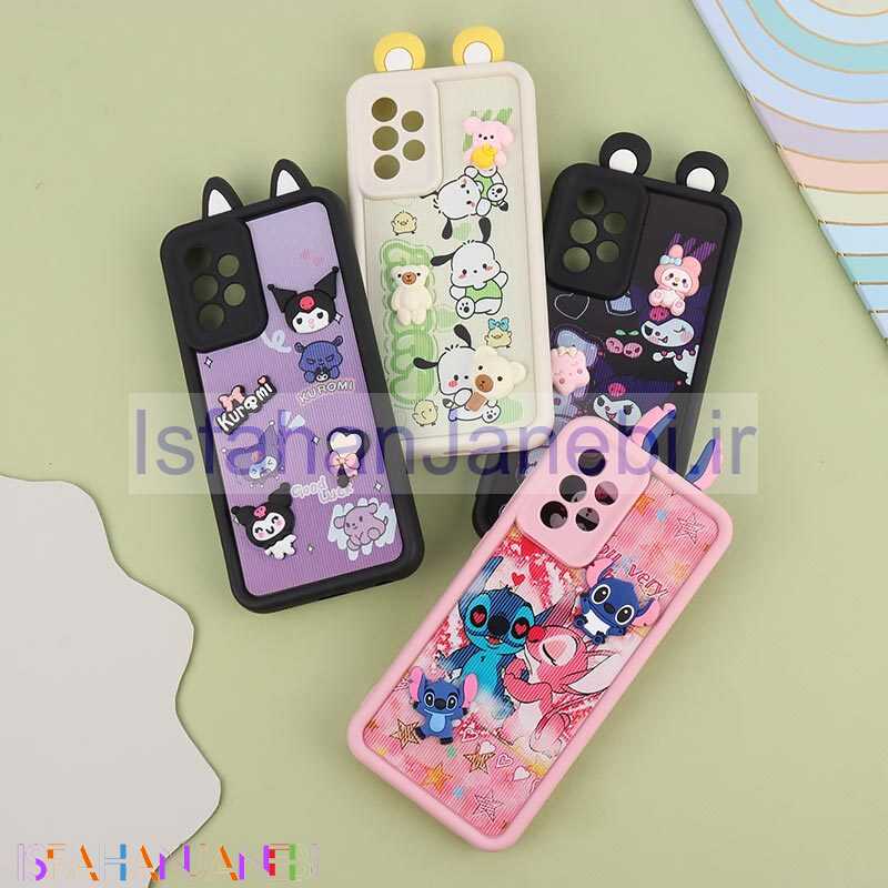 اصفهان جانبی-قاب کبریتی سولید سامسونگ Galaxy A52 / A52s عروسکی گوش دار محافظ لنزدار