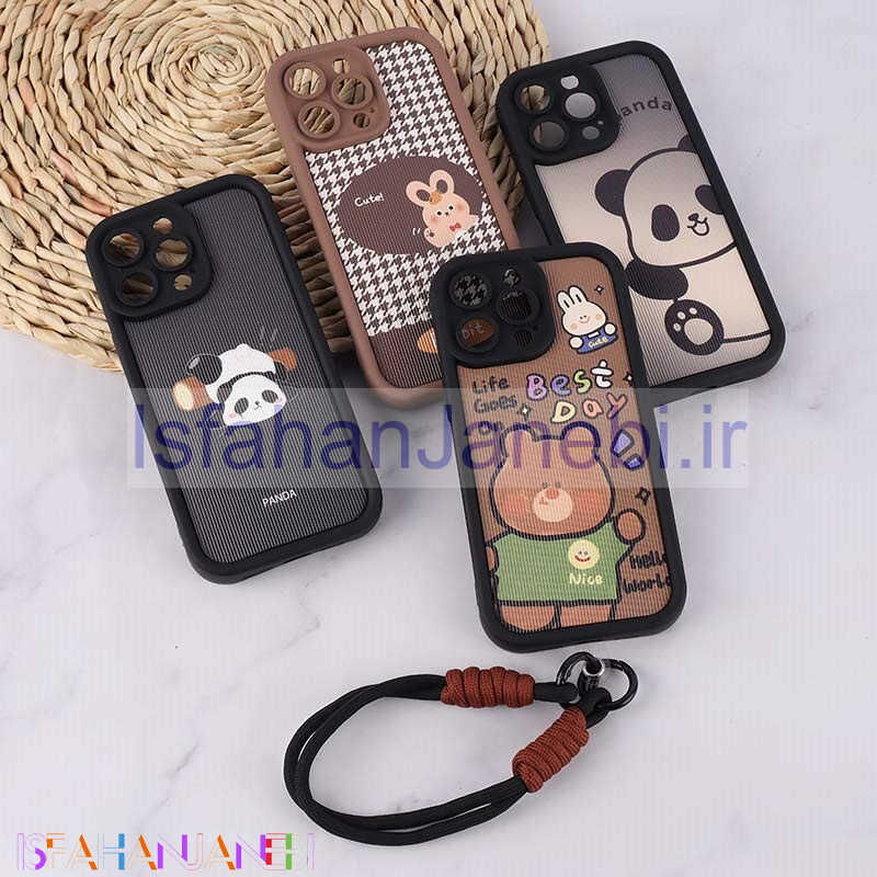 اصفهان جانبی-قاب کبریتی سولید آیفون iPhone 15 Pro Max محافظ لنزدار با بند مچی