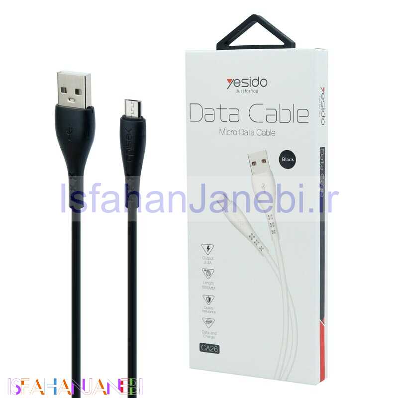 اصفهان جانبی-کابل میکرو یو اس بی Yesido CA26 2.4A 1m
