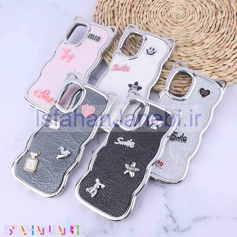 اصفهان جانبی-قاب چرمی موج دار سامسونگ Galaxy A02s / M02s / A03s برجسته گوش دار