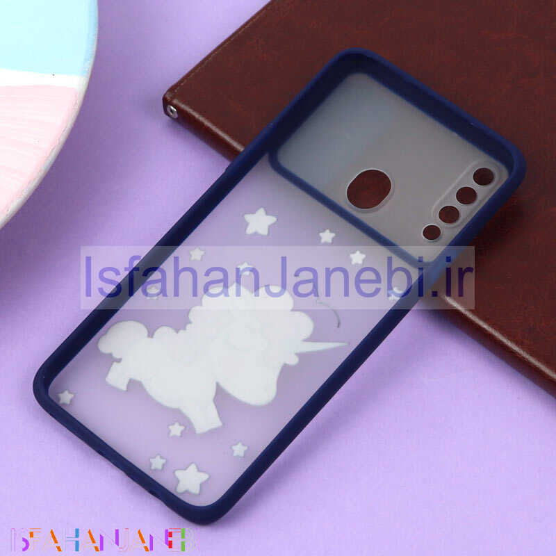 اصفهان جانبی-قاب محافظ لنز دار کشویی طرحدار سرمه ای Samsung A20s