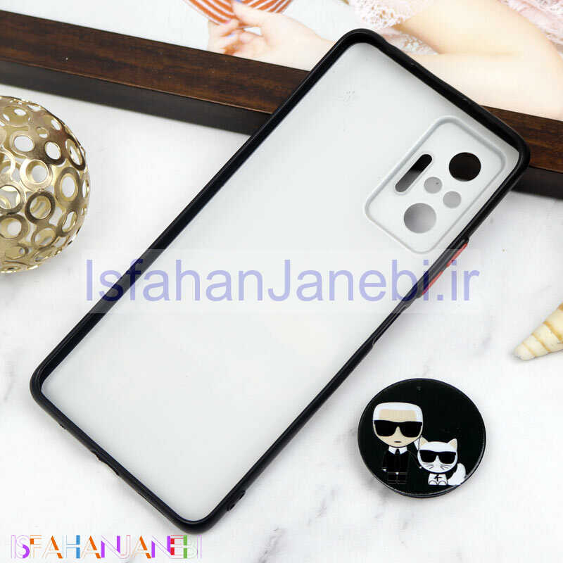 اصفهان جانبی-قاب PC محافظ لنز دار طرح Boss Cat + پاپ سوکت Xiaomi Redmi Note 10 Pro