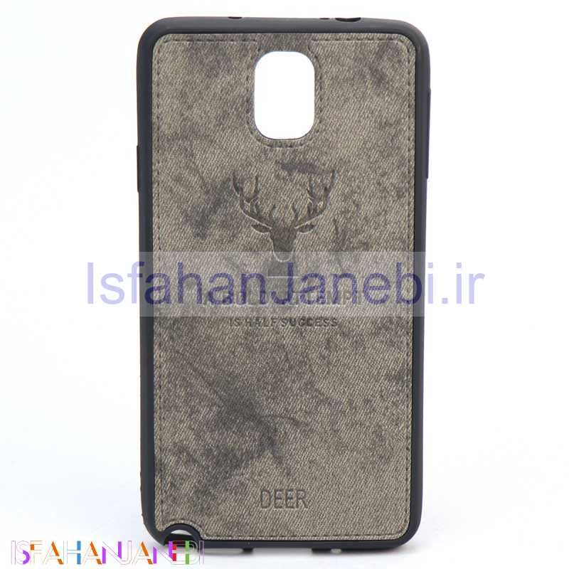 اصفهان جانبی-قاب چرمی طرح گوزن Samsung Note 3 خاکستری
